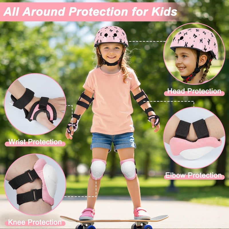 FIODAY Kids Helmet Knee Pads for Kids Unicorn Knee and Elbow Pads Wrist Guards Adjustable Protective Gear Set for Girls Boys Sports Skateboard Inline Skating Scooter - Image 2
